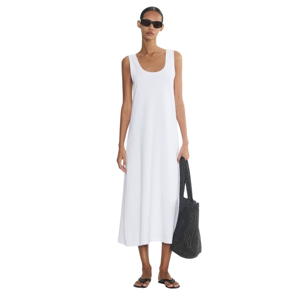 Aritzia Babaton InterLock Cotton Hilma Dress,‎ White, Large